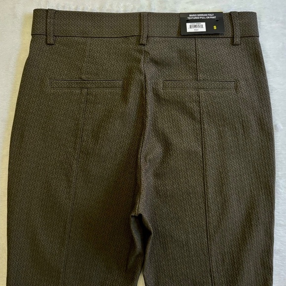 Mario Serrani Textured Slim Pull-On Pants, Green/Diamond Pattern, Small, NWT - Picture 7 of 13